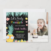 Foto SunGlass Black Ananas Party Verjaardag Kaart (Voorkant)