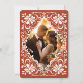 Foto Sunset Rust Red Shabby Chic Save The Date (Achterkant)