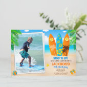 Foto Surfancyuitnodiging Surfboarduitnodiging Surf Kaart (Staand voorkant)