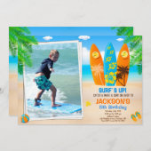 Foto Surfancyuitnodiging Surfboarduitnodiging Surf Kaart (Voorkant / Achterkant)