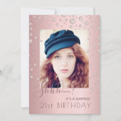 Foto: Surprise Birthday Party dusty roos diamants Kaart (Voorkant)