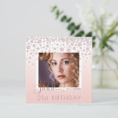 Foto: Surprise Birthday Party roos gold diamants Kaart (Staand voorkant)