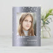 Foto Surprise Birthday Party Silver diamants Kaart (Staand voorkant)