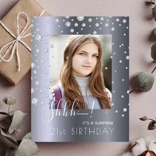 Foto: Surprise Birthday Sildiamant-uitnodiging Briefkaart