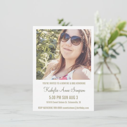 Foto Sweet 16 Birthday Party Kaart (Staand voorkant)