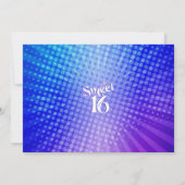 Foto Sweet 16 Groovy Paarse Blauwe Gradiënt Retro Kaart (Achterkant)
