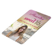 Foto Sweet 16 Save the Date Tropical Palm Tree Magneet (Linkerzijde)