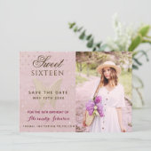 Foto Sweet 16 Verjaardag Save The Date (Staand voorkant)