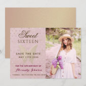 Foto Sweet 16 Verjaardag Save The Date (Voorkant / Achterkant)