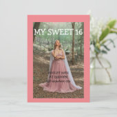 FOTO SWEET 16 VERJAARDAG UITNODIGING (Staand voorkant)