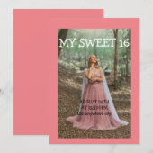 FOTO SWEET 16 VERJAARDAG UITNODIGING (Voorkant / Achterkant)