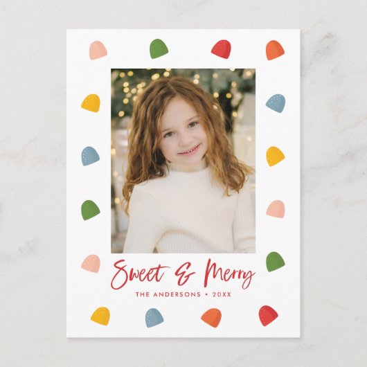 Foto Sweet and Merry Gumdrops Feestdagenkaart (Voorkant)