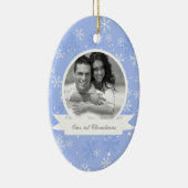 Foto Sweet Blue Snowflakes Keramisch Ornament (Rechts)