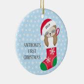Foto Sweet Sloth Baby's Eerste Kerstmis Ornament (Rechts)