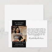 Foto sympathie begrafenis bedankt notitiekaartje (Voorkant / Achterkant)