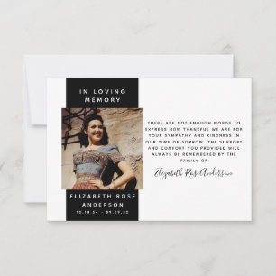 Foto sympathie begrafenis bedankt notitiekaartje