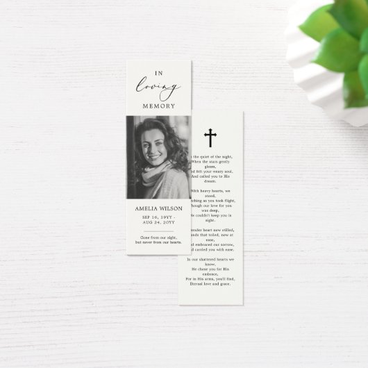 Foto Sympathie Begrafenis Gebed Bladwijzer Mini Visitekaartjes (Bureau)