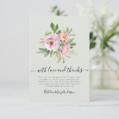 Foto sympathie Floral Funeral Bedankkaart (Staand voorkant)