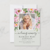 Foto sympathie Floral Funeral Bedankkaart (Achterkant)