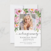 Foto sympathie Floral Funeral Bedankkaart (Achterkant)