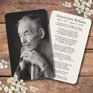 Foto Sympathie Funeral Memorial Kaart Visitekaartje