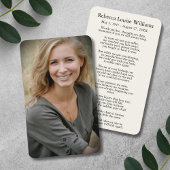 Foto Sympathie Funeral Memorial Kaart Visitekaartje