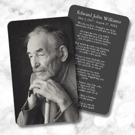 Foto Sympathie Funeral Memorial Kaart Visitekaartje