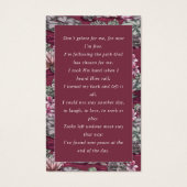 Foto Sympathie Funeral Memorial Prayer Cards Visitekaartje (Achterkant)