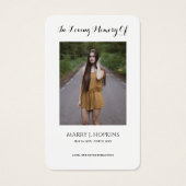 Foto Sympathie Funeral Memorial Prayer Cards Visitekaartje (Voorkant)