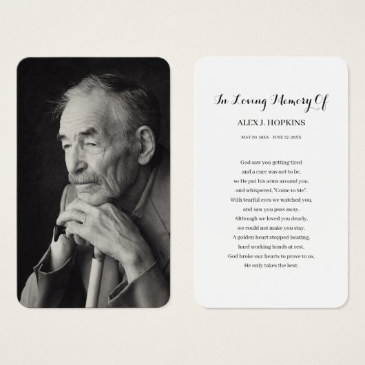 Foto Sympathie Funeral Memorial Prayer Cards Visitekaartje (Voorkant /achterkant)