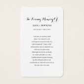 Foto Sympathie Funeral Memorial Prayer Cards Visitekaartje (Achterkant)