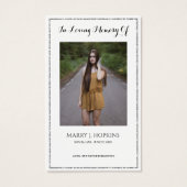 Foto Sympathie Funeral Memorial Prayer Cards Visitekaartje (Voorkant)