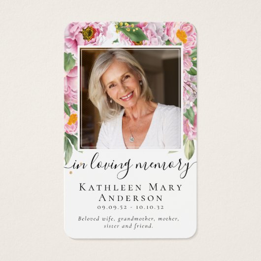 Foto Sympathie Funeral Memorial Prayer Kaart (Voorkant)