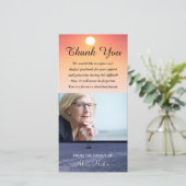 Foto Sympathie Herdenking Dank Je Zeilboot Zonsond Bedankkaart (Staand voorkant)