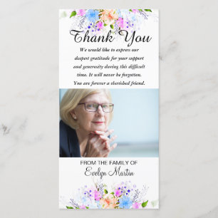 Foto Sympathie Memorial Dankjewel Floral Bedankkaart