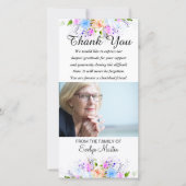Foto Sympathie Memorial Dankjewel Floral Bedankkaart (Voorkant)