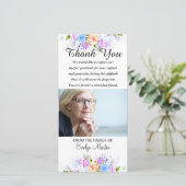 Foto Sympathie Memorial Dankjewel Floral Bedankkaart (Staand voorkant)