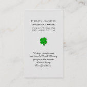 Foto Sympathie Memorial Prayer Kaart Visitekaartje (Achterkant)