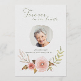 Foto Sympathie Roos Waterverf Hartelijk dank Bedankkaart