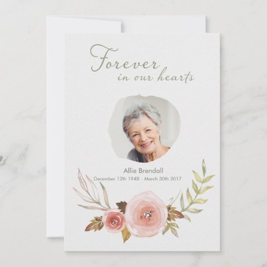 Foto Sympathie Roos Waterverf Hartelijk dank Bedankkaart (Voorkant)