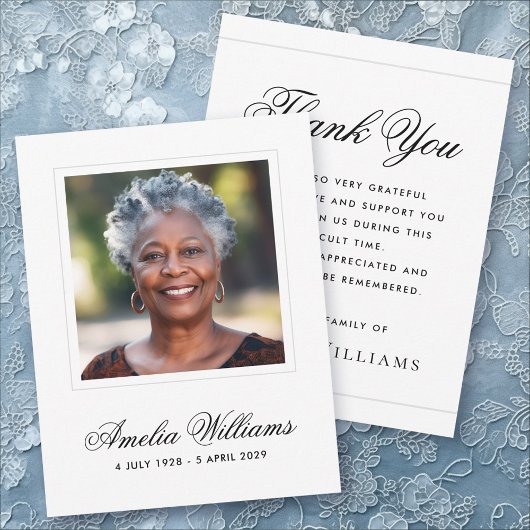 Foto sympathie rouwverlies wit dank u kaart