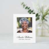 Foto sympathie rouwverlies wit dank u kaart (Staand voorkant)