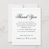 Foto sympathie rouwverlies wit dank u kaart (Achterkant)