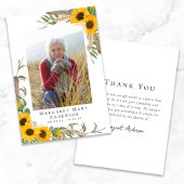 Foto Sympathie Zonnebloem begrafenis Bedankkaart