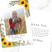 Foto Sympathie Zonnebloem begrafenis Bedankkaart