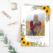 Foto Sympathie Zonnebloem begrafenis Bedankkaart