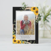 Foto Sympathie Zonnebloem begrafenis Bedankkaart (Staand voorkant)