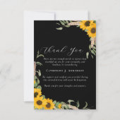 Foto Sympathie Zonnebloem begrafenis Bedankkaart (Achterkant)
