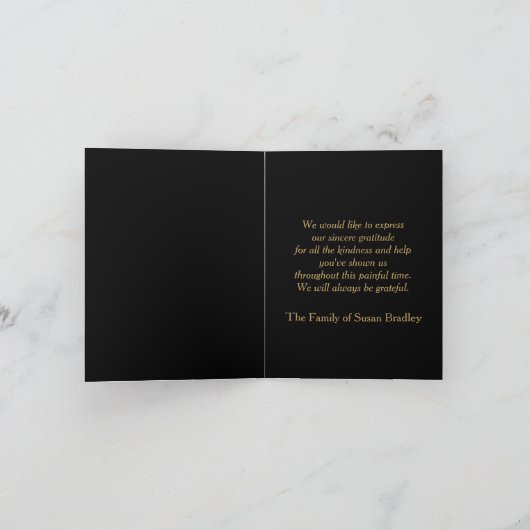 Foto Sympathy Bedankt gouden pijpen en kruis (Binnen)