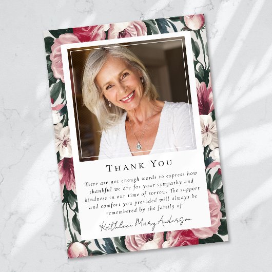 Foto Sympathy Floral Funeral Memorial Bedankkaart